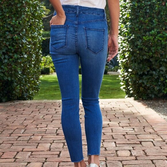 Frank & Eileen Sligo Easy Fit Skinny Jean In Medium Wash Raw Hem Size 27 - Picture 5 of 13